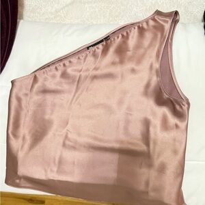 Satin One-Shoulder Top